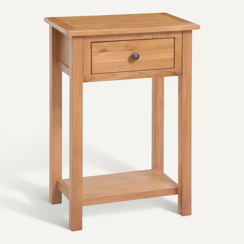 Table Console 50 X 32 X 75 Cm Bois De Chêne Massif