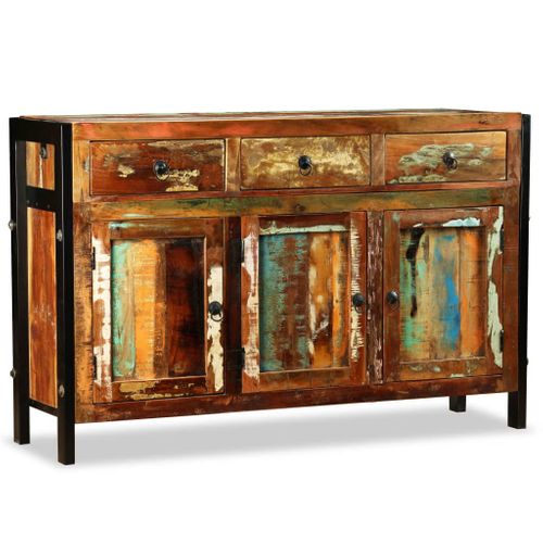 Buffet Bois De Récupération Massif 120x35x76 Cm