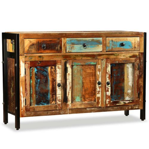 Buffet Bois De Récupération Massif 120x35x76 Cm