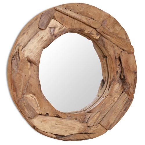 Miroir Décoratif Teck 60 Cm Rond