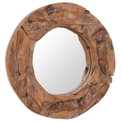 Miroir Décoratif Teck 60 Cm Rond
