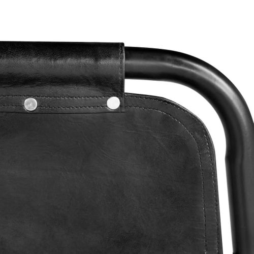 Chaises À Manger Lot De 6 Noir Cuir Véritable