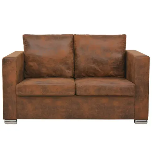 Canapé À 2 Places 137 X 73 X 82cm Cuir Daim Artificiel