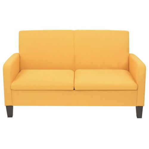 Canapé à 2 Places En Tissu - 135x65x76 Cm - Jaune