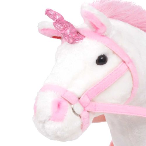 Jouet En Peluche Licorne Blanc Et Rose XXL