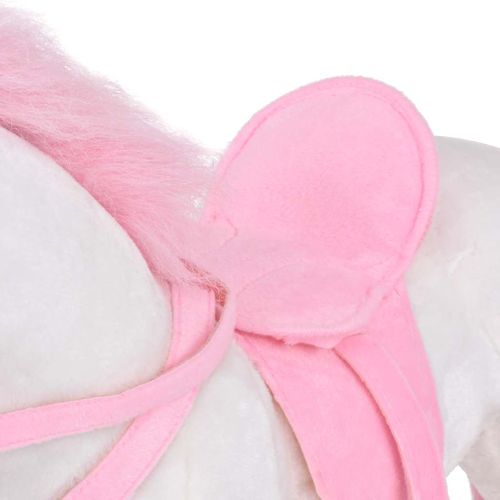 Jouet En Peluche Licorne Blanc Et Rose XXL
