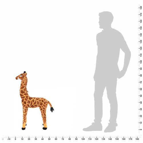 Jouet En Peluche Girafe Marron Et Jaune XXL