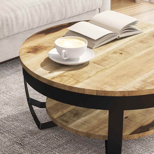 Table Basse Bois Massif De Manguier Brut 65x32 Cm