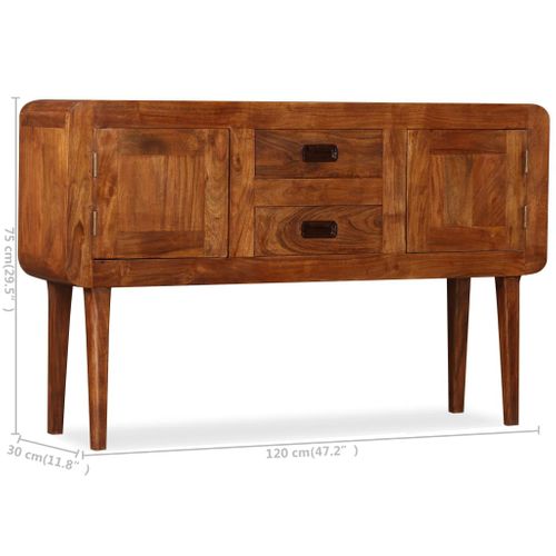 Buffet Bois Massif Avec Finition Miel 120x30x75 Cm