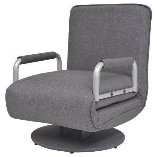 Fauteuil Pivotant Et Canapé-lit Gris Foncé Tissu