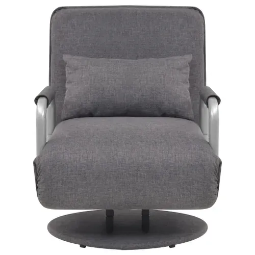 Fauteuil Pivotant Et Canapé-lit Gris Foncé Tissu
