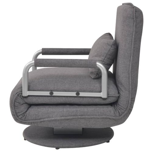 Fauteuil Pivotant Et Canapé-lit Gris Foncé Tissu