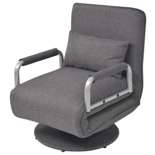 Fauteuil Pivotant Et Canapé-lit Gris Foncé Tissu