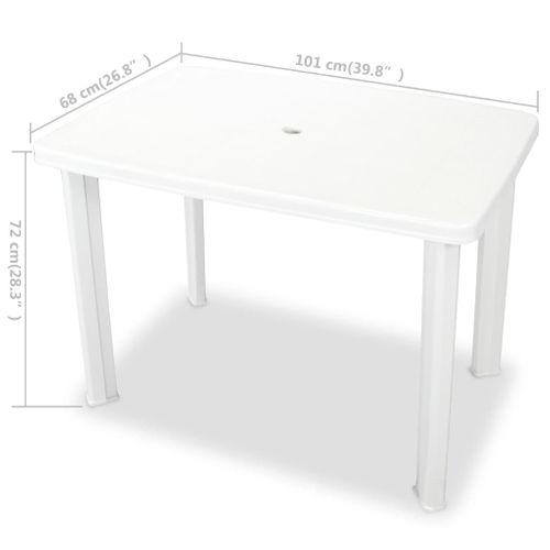 Table De Salon De Jardin En Pvc - 101x68x72 Cm - Blanc