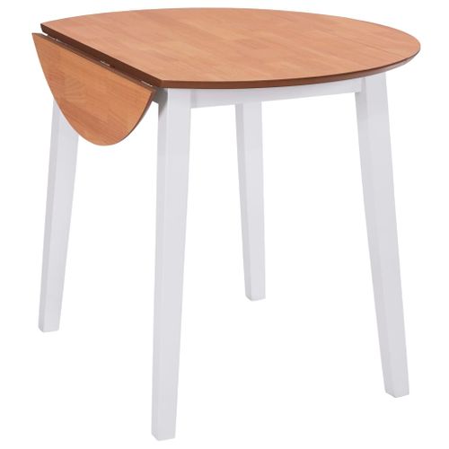Vidaxl Table à Manger Ronde à Abattant Mdf Blanche Meuble Repas Dîner Cuisine Maison Intérieur