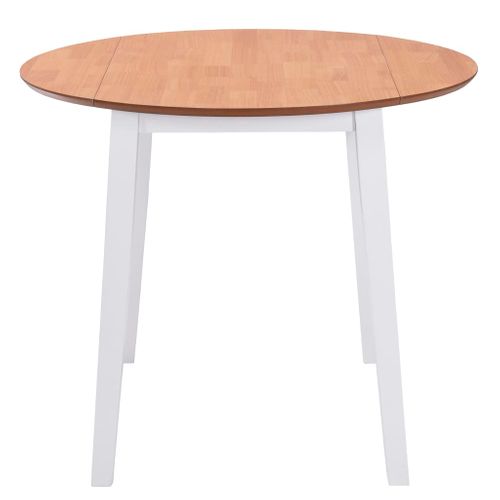 Vidaxl Table à Manger Ronde à Abattant Mdf Blanche Meuble Repas Dîner Cuisine Maison Intérieur