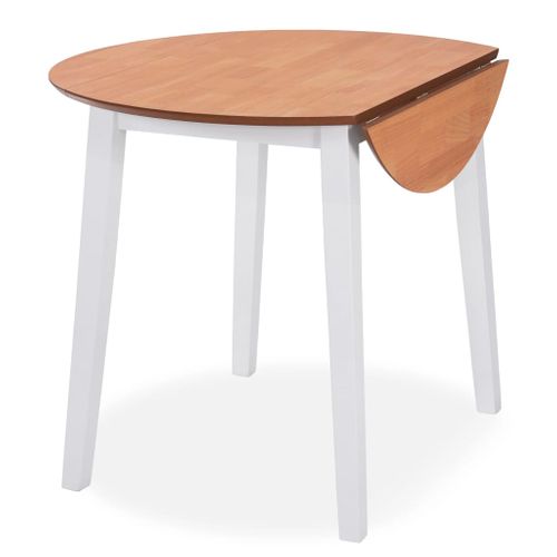 Vidaxl Table à Manger Ronde à Abattant Mdf Blanche Meuble Repas Dîner Cuisine Maison Intérieur