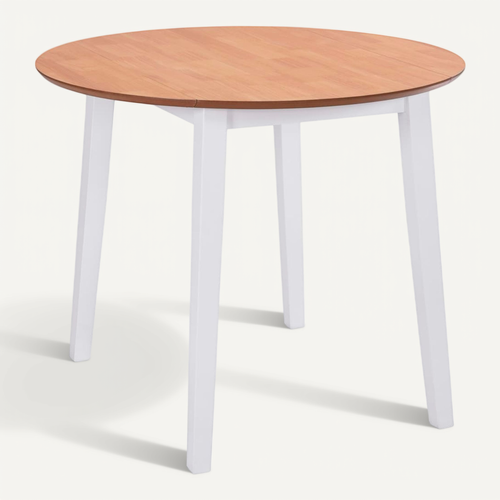 Vidaxl Table à Manger Ronde à Abattant Mdf Blanche Meuble Repas Dîner Cuisine Maison Intérieur