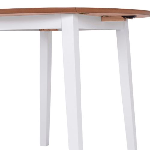 Vidaxl Table À Manger Ronde À Abattant Mdf Blanche Meuble Repas Dîner Cuisine Maison Intérieur