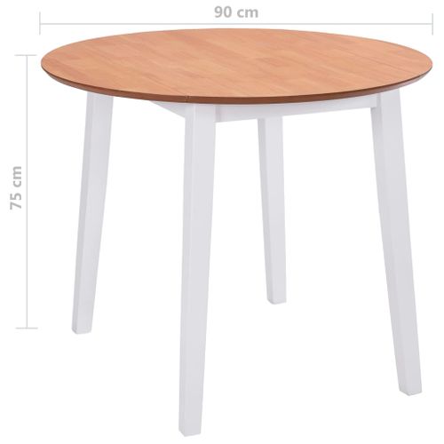 Vidaxl Table à Manger Ronde à Abattant Mdf Blanche Meuble Repas Dîner Cuisine Maison Intérieur