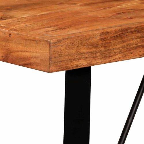 Table De Bar Bois Massif D'acacia 120x60x107 Cm