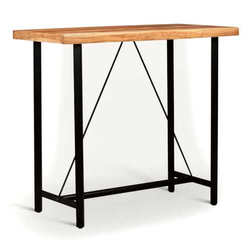 Table De Bar Bois Massif D'acacia 120x60x107 Cm