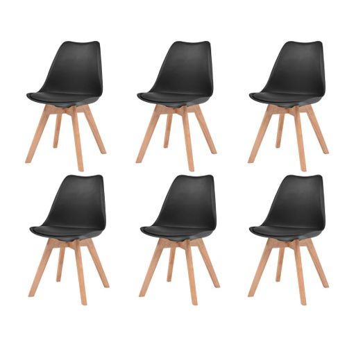 Chaises à Manger Lot De 6 Noir Plastique
