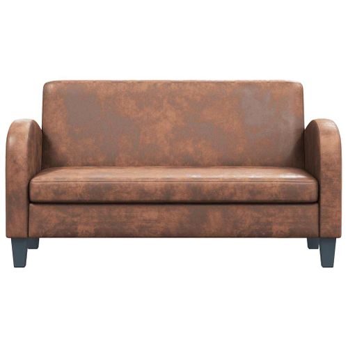 Canapé à 2 Places Daim Synthétique Marron
