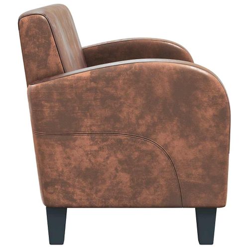 Canapé à 2 Places Daim Synthétique Marron