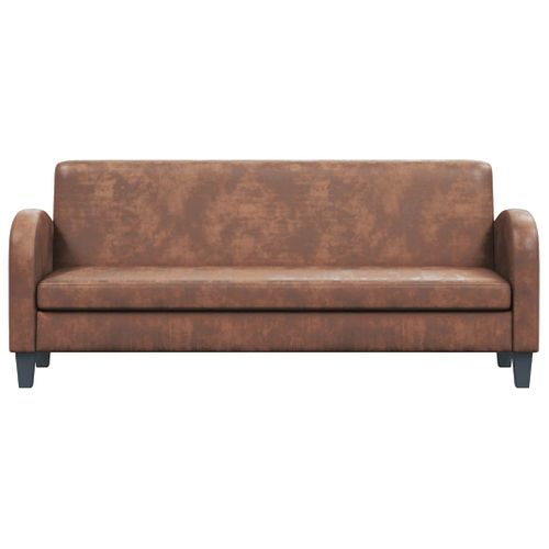 Canapé à 3 Places Daim Synthétique Marron