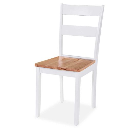 Chaises À Manger Lot De 6 Blanc Bois D'hévéa Massif