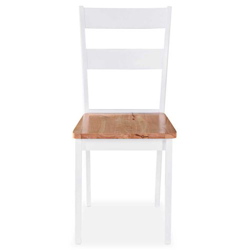 Chaises À Manger Lot De 6 Blanc Bois D'hévéa Massif