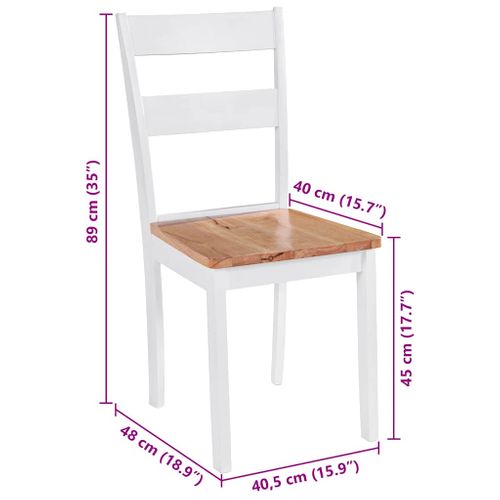 Chaises À Manger Lot De 6 Blanc Bois D'hévéa Massif