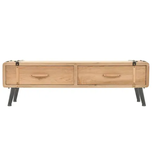 Meuble TV Bois De Sapin Massif 120x33x35 Cm