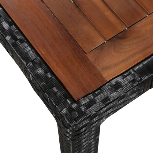 Ensemble table et chaises de jardin En Résine Et Bois - 190x90x75 Cm