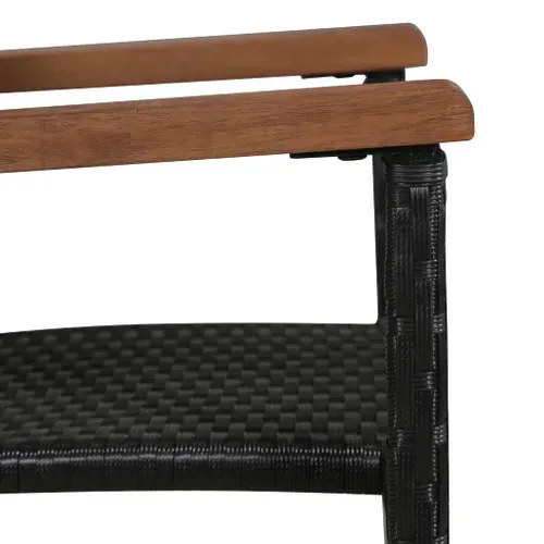 Ensemble table et chaises de jardin En Résine Et Bois - 190x90x75 Cm