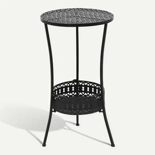 Table De Bistro Noir 40x70 Cm Métal