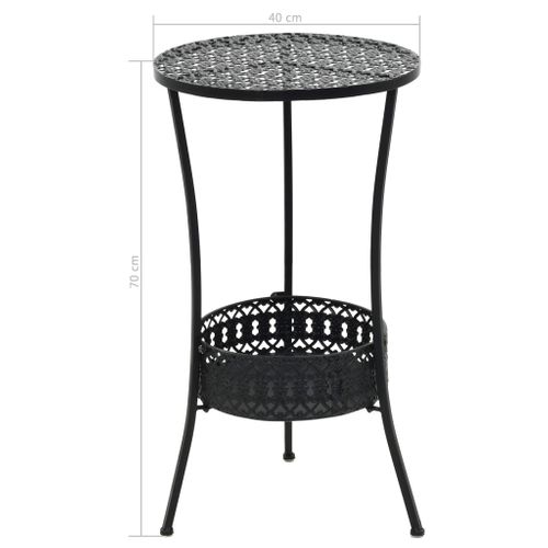 Table De Bistro Noir 40x70 Cm Métal