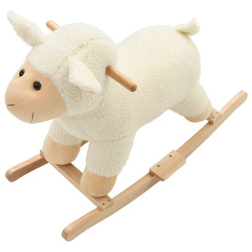 Mouton À Bascule Peluche 78x34x58 Cm Blanc