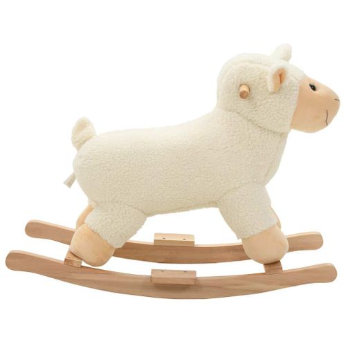 Mouton À Bascule Peluche 78x34x58 Cm Blanc