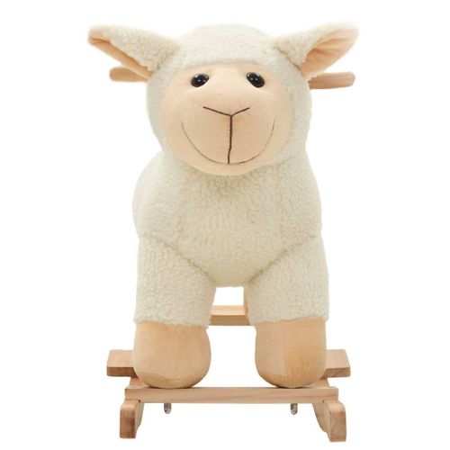 Mouton À Bascule Peluche 78x34x58 Cm Blanc