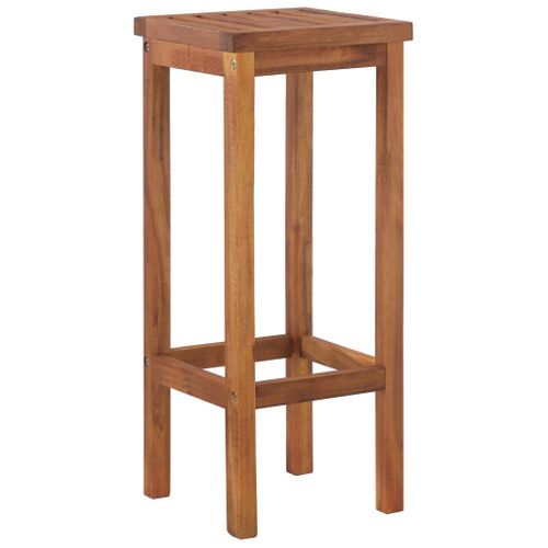 Tabourets Bar Lot De 2 Bois Massif Acacia Jardin Terrasse 30,5x30,5x74 Cm