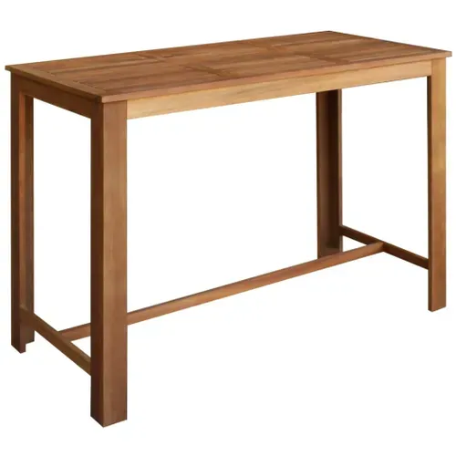 Lot De 7 Table Et Tabourets De Bar Bois Massif Acacia Huile 150x70x105 Cm