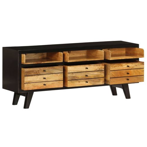 Meuble TV Bois De Manguier Massif 120x30x50 Cm