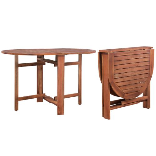 Vidaxl Table De Jardin 120x70x74 Cm Bois D'acacia Massif Ovale Meuble Dîner Terrasse Extérieur