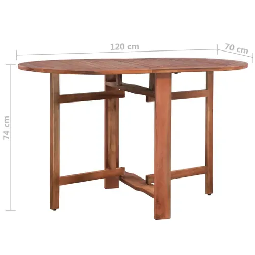 Vidaxl Table De Jardin 120x70x74 Cm Bois D'acacia Massif Ovale Meuble Dîner Terrasse Extérieur