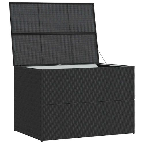 Boîte De Rangement De Jardin Noir 150x100x100 Cm Résine Tressée