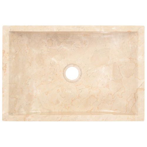 Lavabo En Marbre Brillant Crème 45x30x12 Cm Lavabo De Coiffeuse