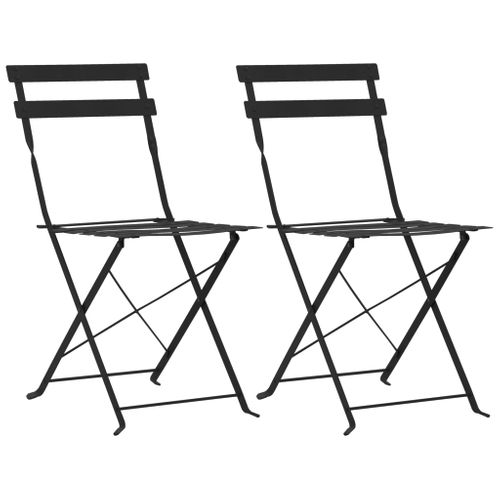 Mobilier De Bistro 3 PCs Acier Noir