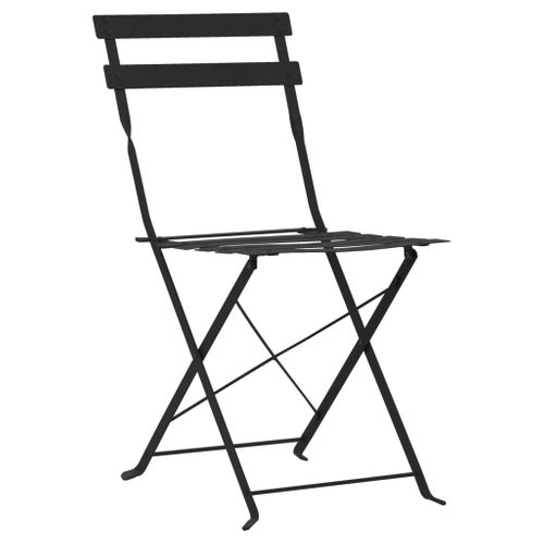 Mobilier De Bistro 3 PCs Acier Noir